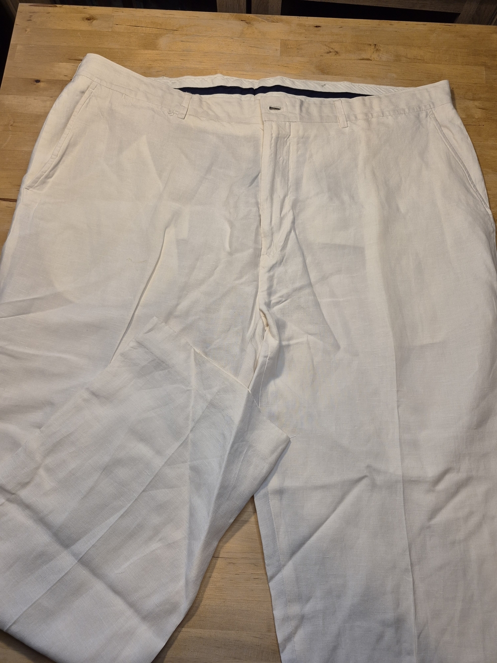 Polo by Ralph Lauren Men’s Cream Linen-Blend Dress Pants